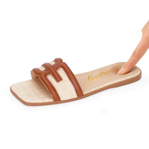 Image of Raffia Sandals Womens Heeled Sandals Comfortable 2 Inch Kitten Heels Lightweight Square Toe Summer heels