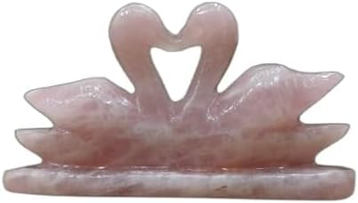 REBUYRose Quartz Love Birds Swan Figurine Couple Gift Swan Pair Gift
