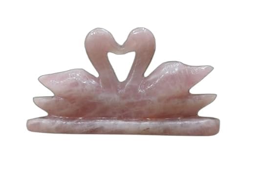 REBUYRose Quartz Love Birds Swan Figurine Couple Gift Swan Pair Gift