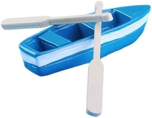 Mini Rowboat Mini Tiny Wooden Boat with Oars for Fairy
