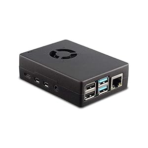 Vilros Raspberry Pi 4 Compatible Heavy Duty Aluminum Alloy Case with Preinstalled and Ready to Connect Fan (Black)