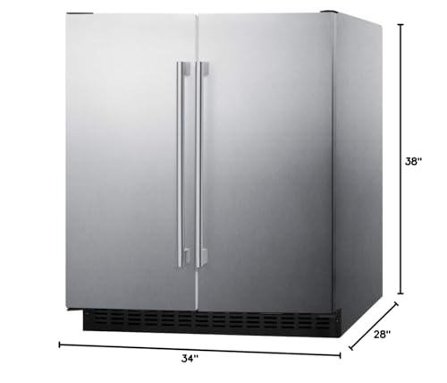 FFRF3075WCSS 30" Side-by-Side Compact Refrigerator and Freezer with 5.4 cu. ft. Capacity LED Lighting Frost Free Operation High Temperature and Open Door Alarm in Stainless Steel Exterior