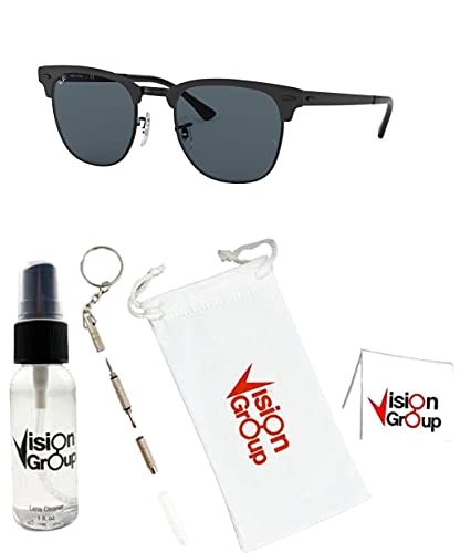 Ray-Ban RB3716 Clubmaster Metal Sunglasses+ Vision Group Accessories Bundle2