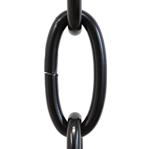 Image of RCH Hardware CH-ST63-U57-BLK Steel Chandelier Chain 3 Gauge, Black (1 Foot)