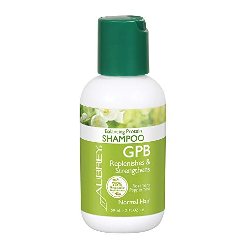 Aubrey GPB Rosemary Peppermint Shampoo | Replenishes, Strengthens & Nourishes Damaged Hair | Aloe & Shea Butter | 75% Organic Ingredients | 2oz