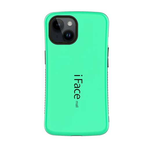 iFace mall iPhone 15 Plus 用 ケース アイフォン15プラス カバー アイフェイス モール スマホ ストラップホール ハード 耐衝撃 2重構造 ワイヤレス充電対応 (iPhone 15 Plus, ミント)