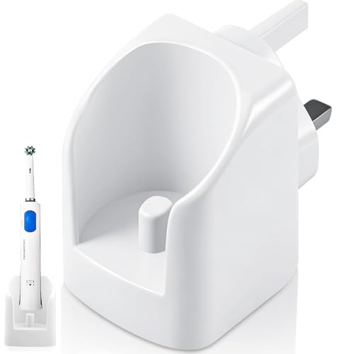 Electric Toothbrush Charger Wall Mounted Fit for Oral B & Braun Toothbrush Charger Adapter Plug compatible with Oral B Vitality Pro Pro 3 iO2 iO3 iO5 iO6 and Most Oral B (White)