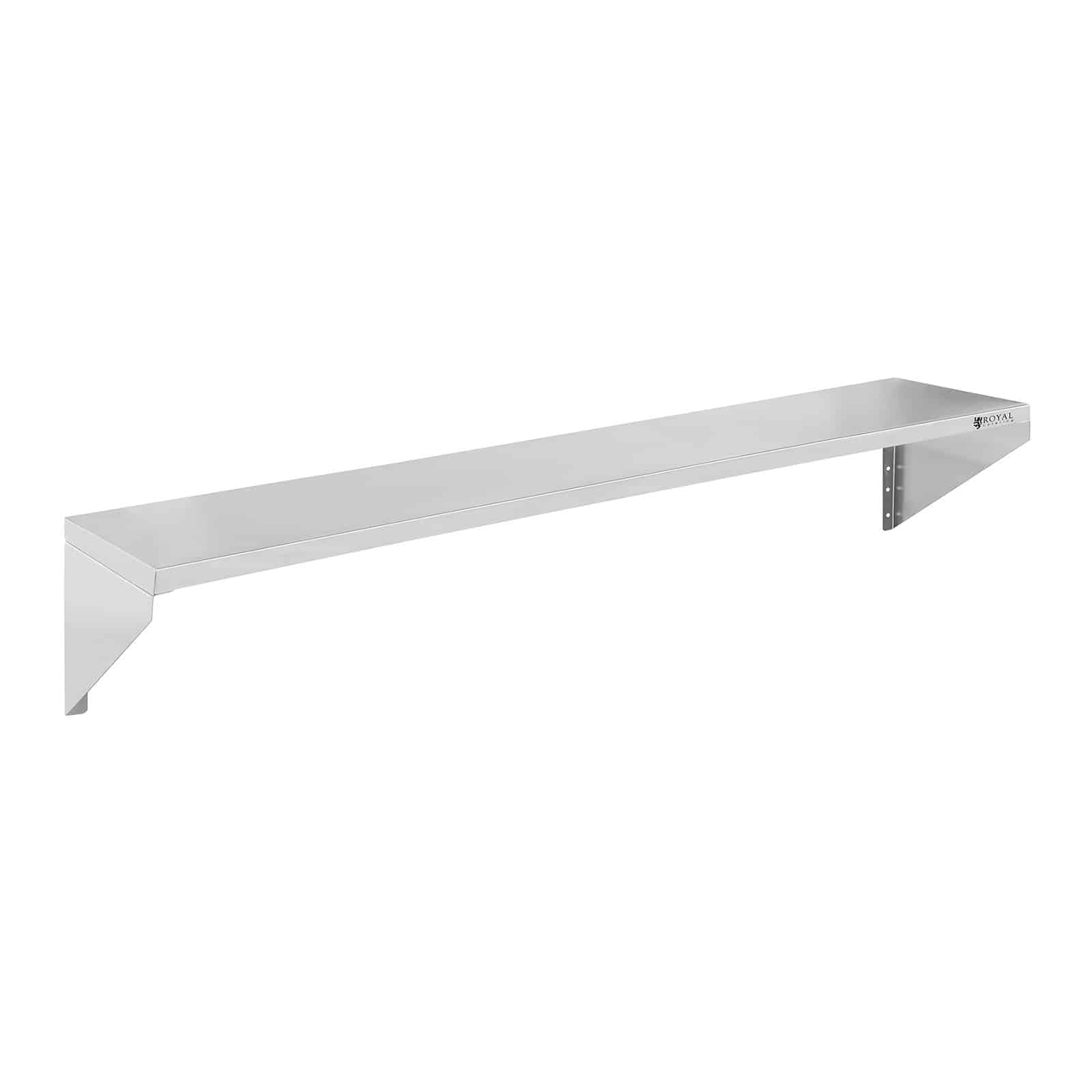 Royal Catering Wandregal, 1 Fläche, 150 cm, 30 cm, Edelstahl, Silber