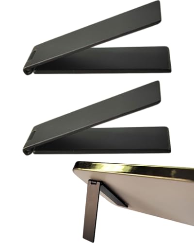 ZAMXHUG Supporto per telefono cellulare ultra sottile, 2pcs regolabile, in lega, portatile, pieghevole, con angolo regolabile, per telefono cellulare, tablet, modello universale, nero