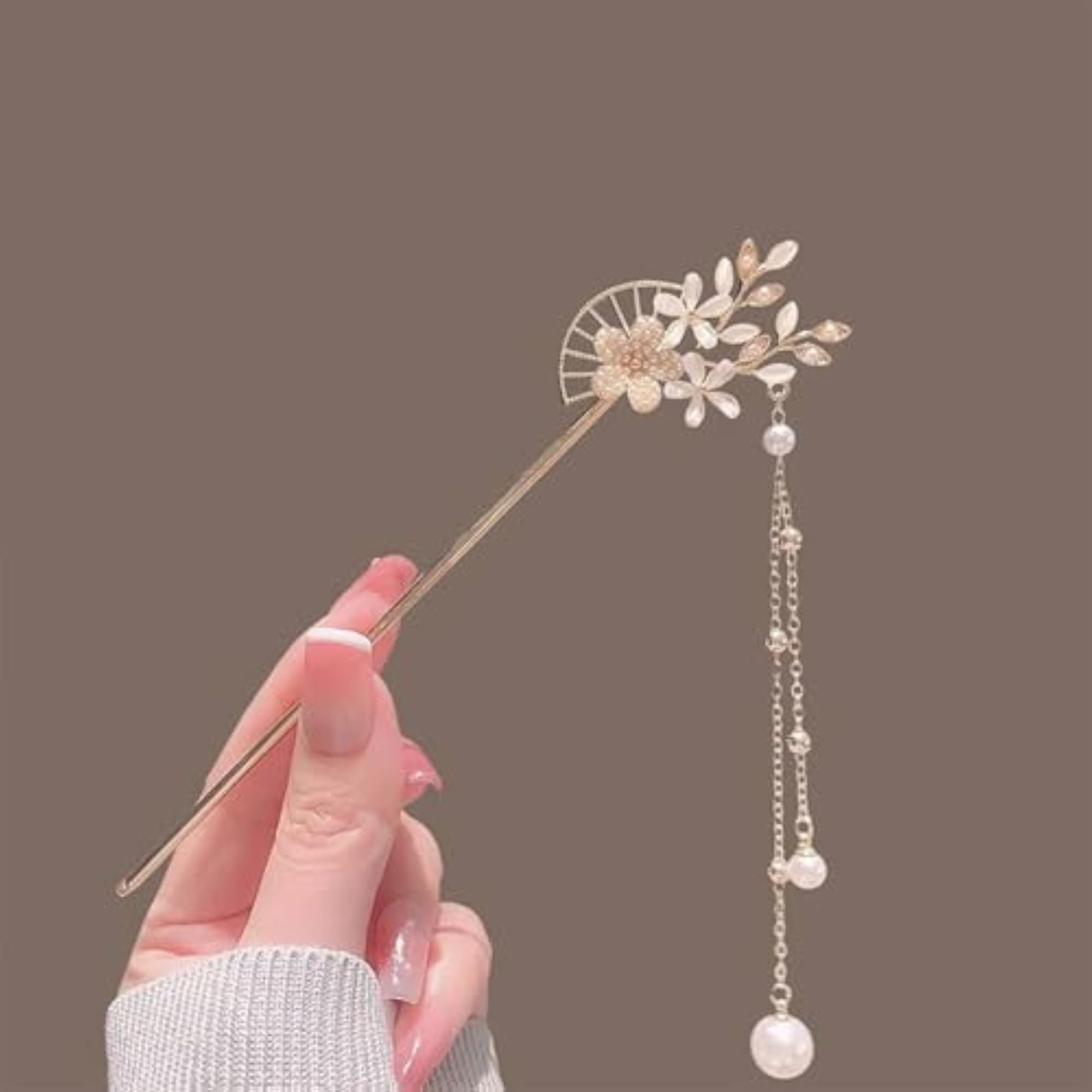 Elegant Gold Plated Hair Stick for Women, Secure Updo Accessory
