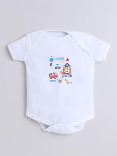 Image of EIO Newborn Baby Cotton Romper Set - Onesie Bodysuit, Cap, Pants & Booties with Mittens | Unisex Baby Clothing Combo for Boys & Girls