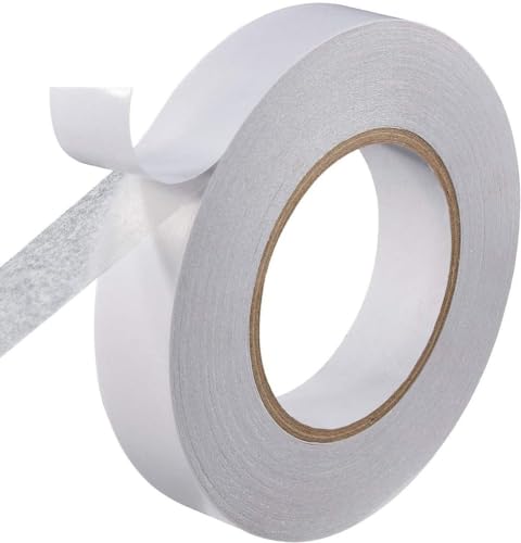 Image of D-fix Double Side Tissue Tape - 50 Meters in Length - 24mm / 1 inch Width - 1 Roll Per Pack - Easy Tear for Double Sided Adhesive Use, Best for Arts, Crafts, Photography, Scrapbooking, White