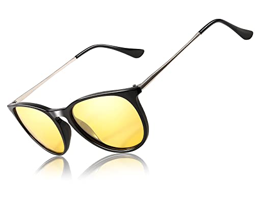 Image of TJUTR Women's Night-Vision Glasses for Driving, Polarized Yellow Lens