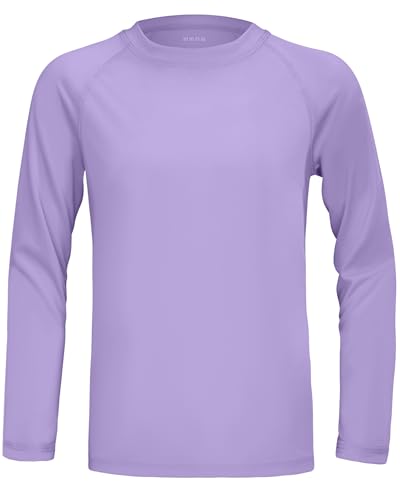 Image of Boys UPF 50+ Rash Guard Swim Shirt, Kids Youth Long Sleeve Sun Protection UV Rashguard Shirts for Water Surfing Beach