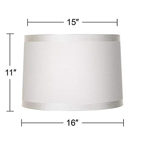 image for Set of 2 Off-White Fabric Medium Drum Lamp Shades 15