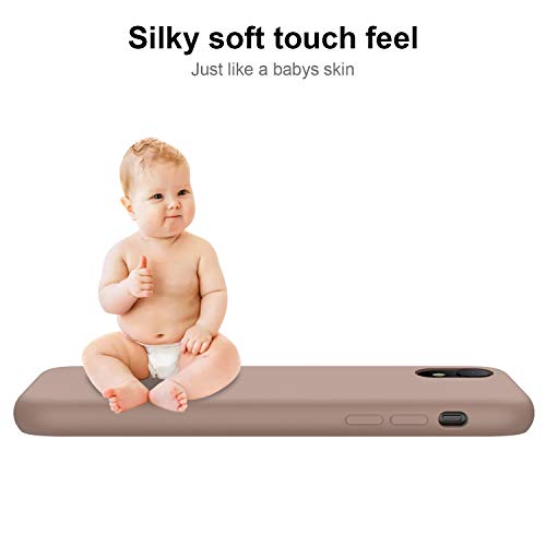 Deenakin Iphone Xr Case With Screen Protector,Soft Flexible Silicone Gel Rubber Bumper Cover,Slim Fit Shockproof Protective Phone Case For Iphone Xr Light Brown #TOP3