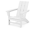 POLYWOOD AD420WH Modern Adirondack Chair, White, Durable High Density Polyethylene Construction, Easy Assembly, Waterproof, Comfortable Contoured Seat