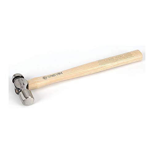 Tactix Ball Pein Hammer - 225g (8 oz) Fully Polished Forged Head, Durable Hickory Handle, Ideal for Striking, Punching, Riveting, Shaping and Straightening many types of unhardened metal- 222103