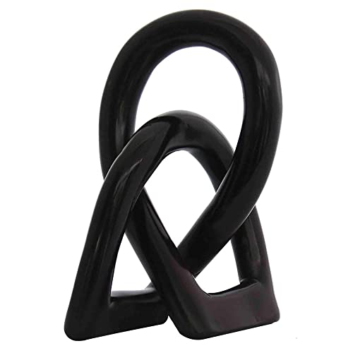 Stoneage Arts Continuous Looped Entwined Love Knot Sculpture Unique Modern Contemporary Décor Hand-Crafted Soapstone Artisans Of Kenya Genuine Human Hands Precious Gift (8 Inch, Black) #TOP18