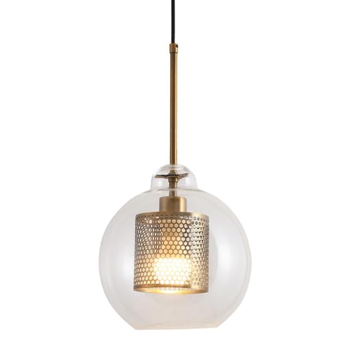 Lampe suspendue en verre métallique Hertl luminaire de plafond pour îlot cuisine