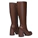Athlefit Brown Boots Women Fall Knee High Platform Boots Waterproof Leather Chunky Blocked Booties Size 8