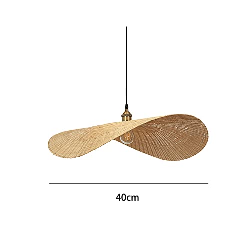 Lampe suspendue bambou éclairage doux pour chambre et plafond bas - 4