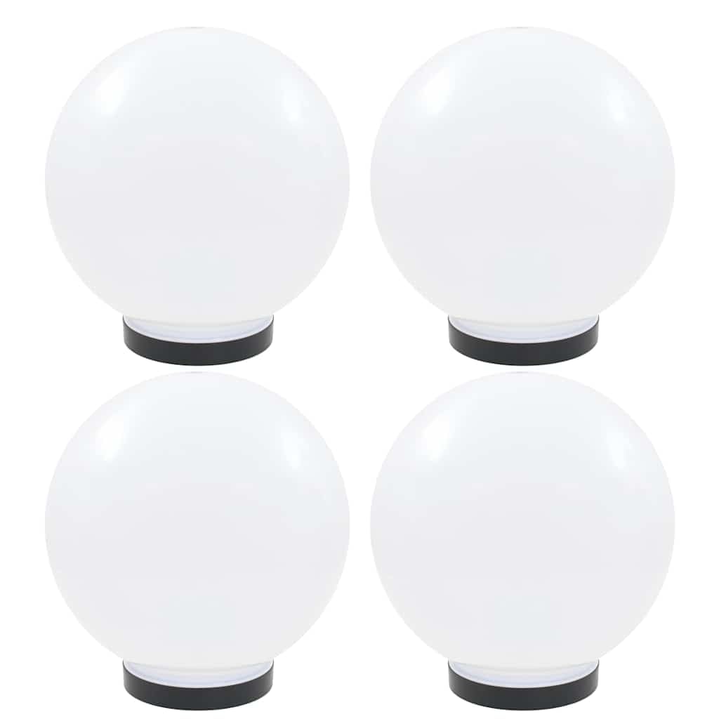 vidaXL 4X LED Bowl Lamps Spherical Garden Lights Ground Spot Lamp Outdoor Lighting Fixture LED Path Lights with E27 Sockets 25cm PMMA