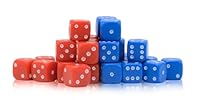 Ce lot contient 30 dés D6. Comprend 15 dés bleus et 15 dés rouges de 10 mm à six faces (D6) avec des pois blancs Petits bords arrondis super lisses de 10 mm pour un roulement plus fluide. Idéal pour tous les jeux de table et jeux de guerre miniatures...