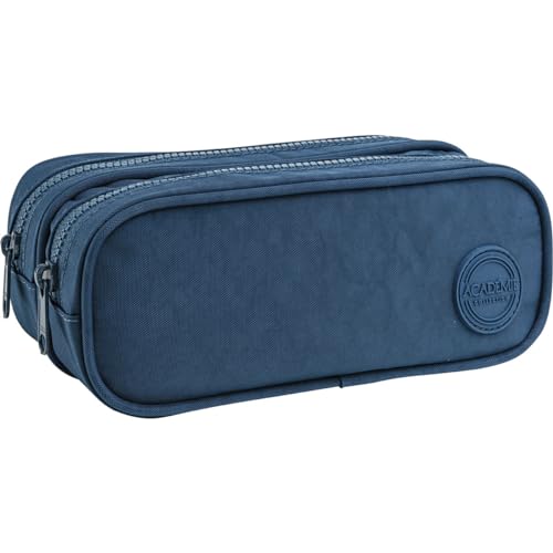 Tilibra - Estojo Duplo Grande Académie Azul, Formato: 210mm x 90mm