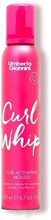 Umberto Giannini Curl Whip Curl Activating Mousse, Vegan & Cruelty Free Frizz Solution Mousse for Curly or Wavy Hair, 200 ml