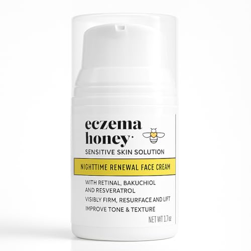 ECZEMA HONEY Concentrated Nighttime Renewal Face Cream - Anti Aging Skin Care Products - Unscented Face Moisturizer for Eczema, Dry & Sensitive Skin (1.7 Oz)