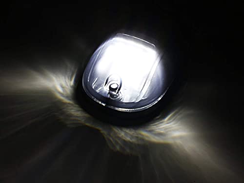 Ijdmtoy 5Pcs White Led Cab Roof Top Marker Running Lights Compatible With Truck Suv 4X4 (Black Smoked Lens Lamps) #TOP4