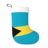 KKAFGBV Personalisierte Flagge der Bahamas bedruckte doppelseitige Weihnachtsstrümpfe – festliche Kamin-Hängedekoration, Baumschmuck