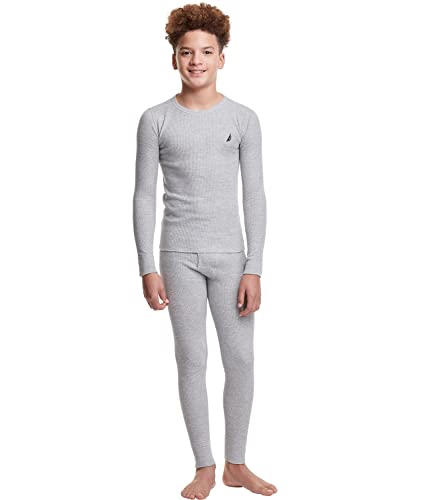 Nautica Boys 2-Piece Shirt & Pants Base Layer Long Johns Waffle Thermal Underwear Set4