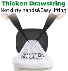 Miniatura 3 de ALLCLEAN Bolsas de basura de 4 galones con cordón, bolsas de basura pequeñas para cocina, ultra fuertes para baño, oficina, cocina, dormitorio,