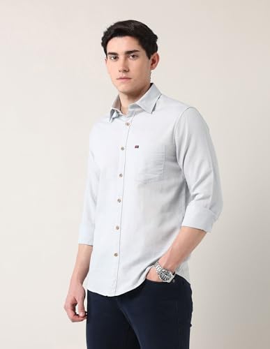 Image of AD by Arvind Modern Slim Fit Solid Shirt