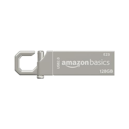 Image of Amazon Basics 128 GB USB 2.0 Pen Drive |Flash Drive | with Key Ring (Metal)