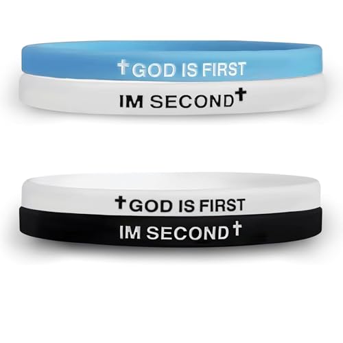 God Is First Silicone Bracelet – Christian Wristbands with Cross and Bible Verse – Inspirational Faith Gift for Men, Women, and Youth