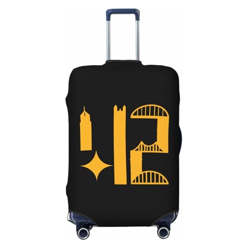Pittsburgh Skyline 412 Travel Luggage Cover Suitcase Protector Fits 29-32 Inch Case(Black,XL)