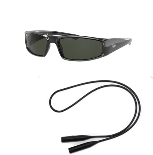 Ray-Ban RB4335 Sunglasses Bundle: RB 4335 601/71 Black Dark Green and Universal Anti-slip Silicone Leash2