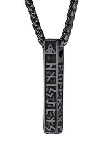 ChainsProMax Mens Viking Necklace, Arrowhead/Rune/Raven Skull Necklace for Men Nordic Jewelry-Send Gift Box