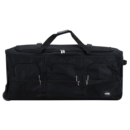 Image of Rockland Rolling Duffel Bag, Black, 22 inch