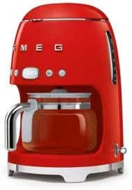 Smeg 50's Retro Style Aesthetic Drip Coffee Machine with 10 Cup Glass Carafe, Auto Start Feature, Keep Warm Plate, and Two Coffee Strength Settings (Red) - Thumbnail 4