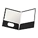 Oxford Laminated Twin-Pocket Folders, Letter Size, Black, Holds 100 Sheets, Box of 25 (51706EE)