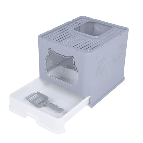 Vaso Sanitário para Gatos Com Entrada Superior, Caixa de Areia para Gatos Fechada, Controle de Odor,