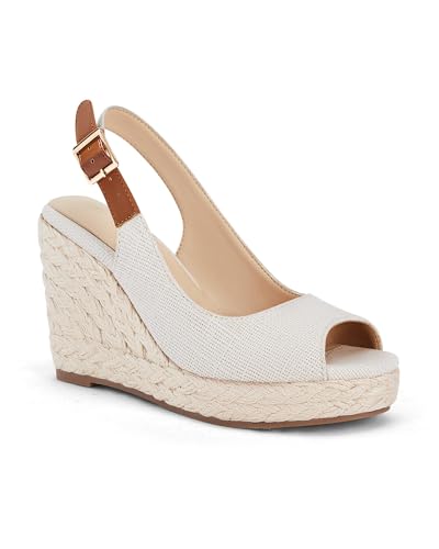 Image of Juliet Holy Womens Wedge Sandals Peep Toe Espadrilles Platform Ankle Strap Slingback Comfort Summer Dressy Shoes