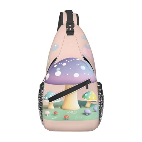 Cross Chest Bag Diagonally - Quality, Durable, and Spacious Shoulder Bag for Men and Women Cartoon mushroom Prints
