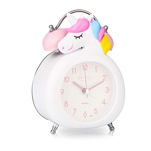 Kids Alarm Clock, Silent Clock with Night Light & Loud Alarm, Easy to