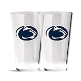 The Memory Company Officially Licensed NCAA 16 oz Pint Glasses Set of 2-16 oz Pint Glass, Licensed Team Drinkware, Stylish Gameday Glassware, Team Logo