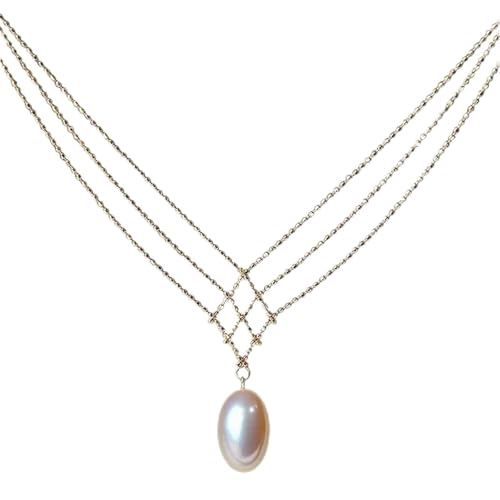 Collier perles d'eau douce femme Huge Tomato pendentif plaqué or